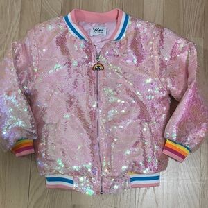Lola and the Boys pink sequin jacket size 6